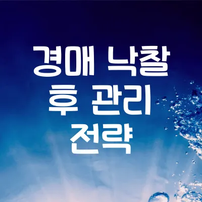 경매 투자 | 경매 투자, 낙찰 후 관리법 5가지