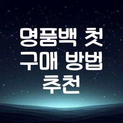 명품백 첫 구매