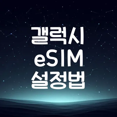 갤럭시에서 eSIM 설정하는 방법 (모델별 설명) | 갤럭시 eSIM 설정법